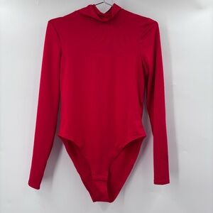 H&M Long Sleeve Turtleneck Bodysuit Red Size Large